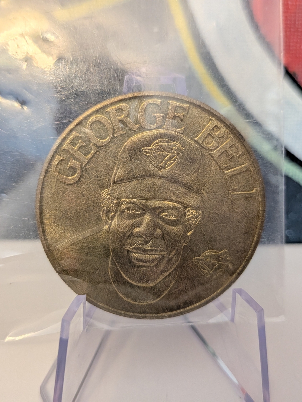 1990 George Bell "Brass Beauties" Coin (Bandai Baseball Stars) Toronto Blue Jays